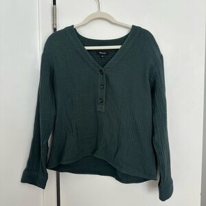 Madewell Green Button-Up Top